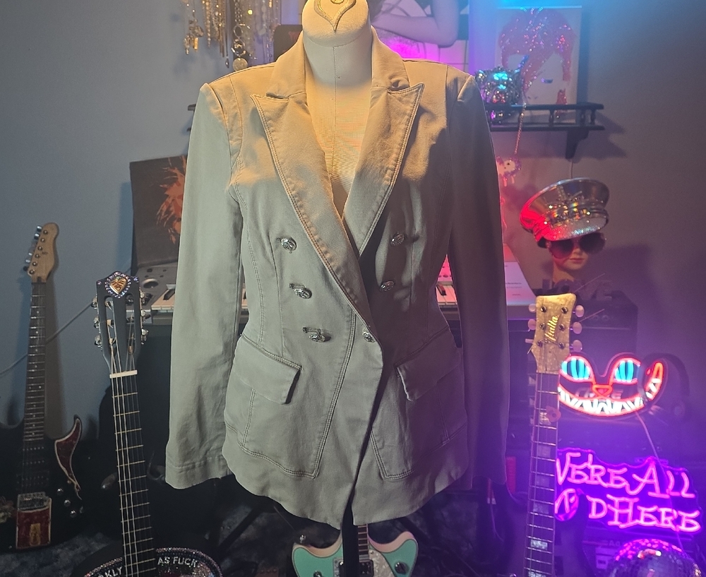 Source Unknown Double-Breasted Tan Blazer - image 1